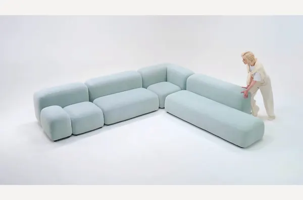 Диван прямой Риббл-5 Букле Графитовый