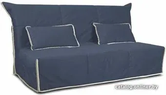 Диван Трия Крокус 160х200 (микровелюр, Maserati 21 синий/Pony Beige беж.)