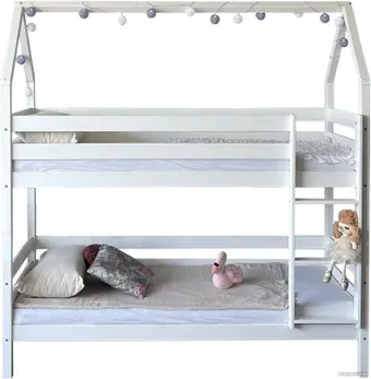 Двухъярусная кровать Dyatel Мальта 90x200 с настилом HF-BS-047-WH (белый)