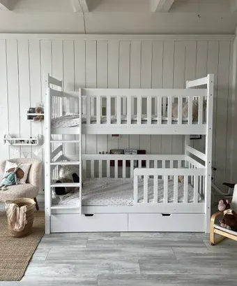 Двухъярусная кровать Kinderwood Вуди-3 200х90 с ящиками (белый)