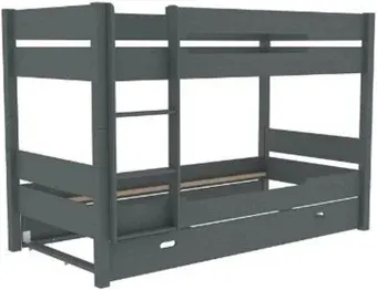 Двухъярусная кровать ММЦ Амелия 90x200 (двухъярусная, с выдвижным спальным местом, серый воск)