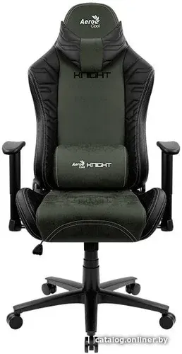 Игровое (геймерское) кресло AeroCool Knight Hunter Green (черный/зеленый)