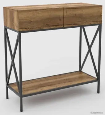 Консольный стол Hype Mebel Лесс 80x40 (черный/дуб галифакс олово)