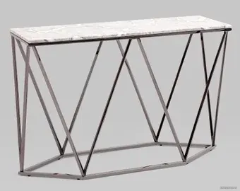 Консольный стол Stool Group Авалон 122x41 (серый мрамор/сталь темный хром)