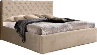 Кровать Анмикс Ирма 160x200 металлическое основание с ПМ (бежевый Simple 42)