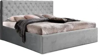 Кровать Анмикс Ирма 160x200 металлическое основание (светло-серый Simple 31)