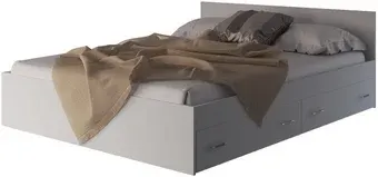Кровать Baer Стандарт 1200 (белый с ящиками)