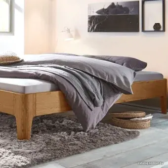 Кровать Belmassiv Луго Модерн без изголовья 90x200 (цельноламельный дуб/табачный дуб)