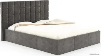 Кровать Bon Mebel Эва с ПМ 160x200 (велюр серый)