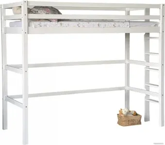 Кровать-чердак Dyatel Марсель Люкс 90x200 с настилом HF-BS-058-WH (белый)
