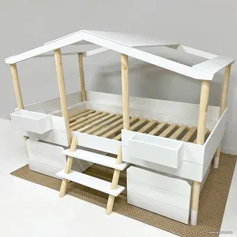Кровать-домик Millwood Homeg (сосна белая)