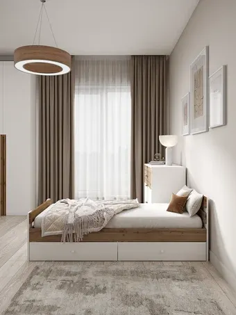 Кровать EcoWood Сидней-2 с ящиками 80х200 ECO.001.00055.80-200.376WML/101SE