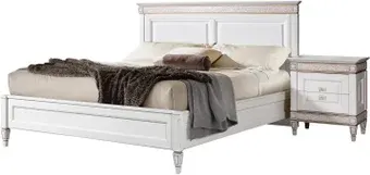 Кровать Гомельдрев Бристоль ГМ 6481В 160x200 Дуб (белый дуб/патина)