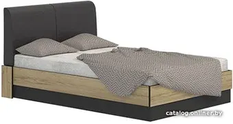 Кровать Ивару Лофт 14.1 с ПМ 140x200 (дуб крафт золотой/черный)