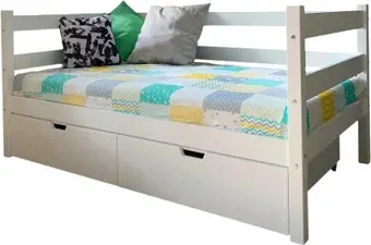Кровать Kinderwood Лотос-3.1 200х90 с ящиками (белый)