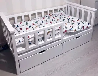 Кровать Kinderwood Лотос-5 190х80 с ящиками (белый)