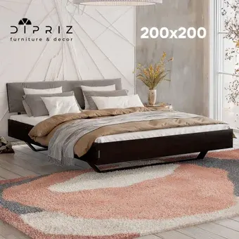 Кровать Makosa Беллиссима Д.83051.2 200х200 (черный дуб)