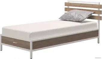 Кровать Millwood Лофт КМ-1.1/1 Л 207x112x94 (дуб табачный Craft/металл белый)