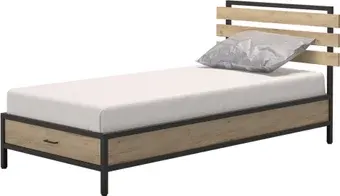Кровать Millwood Лофт КМ-1.1/1 Л 207x112x94 (дуб золотой Craft/металл черный)
