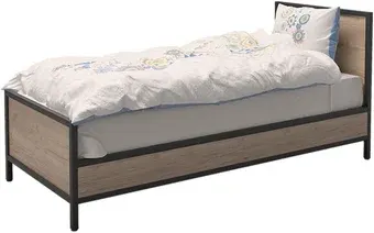 Кровать Millwood Лофт КМ-2.1/1 Л 207x97x94 (дуб табачный Craft/металл черный)