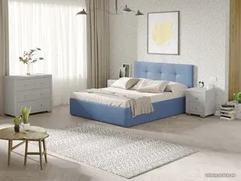 Кровать Ormatek Uno 140x200 (рогожка, тетра голубой)