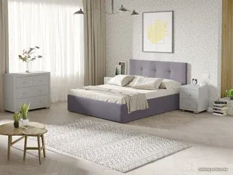 Кровать Ormatek Uno 140x200 (рогожка, тетра слива)