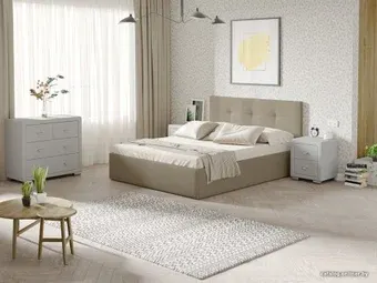 Кровать Ormatek Uno 160x200 (рогожка, тетра ореховый)