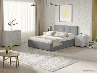 Кровать Ormatek Uno 160x200 (рогожка, тетра стальной)