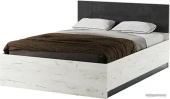 Кровать Памир Беатрис КР1400 с ПМ (крафт белый/антрацит)