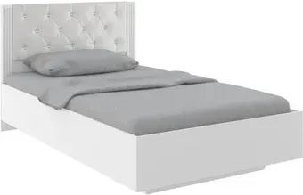 Кровать Rinner Тиффани М40 с ПМ и каретной стяжкой 140x200 (белый текстурный)