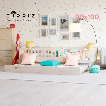Кровать с выдвижным спальным местом Диприз Лили Д.80037.2 90х190 (лак)