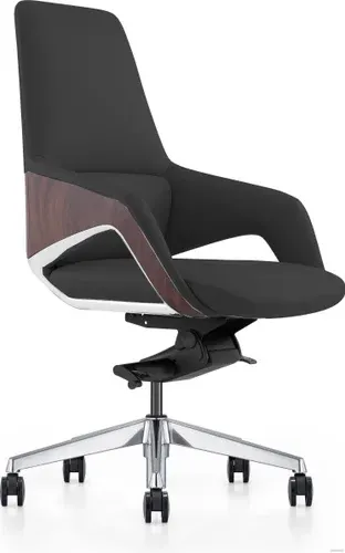 Офисное кресло Norden Шопен LB FK 0005-B Black Leather (кожа/черный/алюминий)