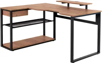 Офисный стол Millwood Каир Угловой 160x120х93.05 (дуб табачный Craft/металл черный)