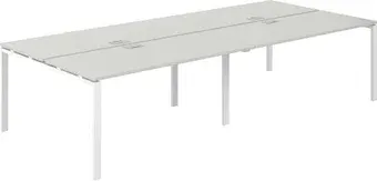 Офисный стол Norden 320х143.8х75 SG.256.SH.63.WH (белый/серый бархат)