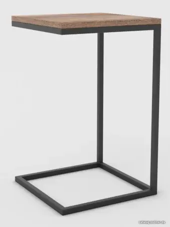 Приставной столик Hype Mebel Лайт 40x40 (черный/дуб галифакс олово)