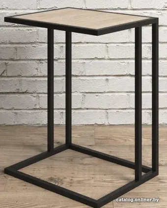Приставной столик Loft4You F 670x500x400 (ДСП белый/основание черное)