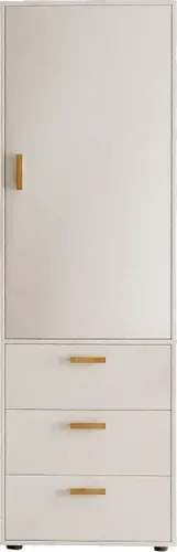 Шкаф-пенал Диприз Моби 1 дв + 3 ящ Д.70064.1 (белый)