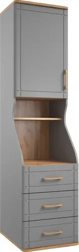 Шкаф-пенал Modula Карпин INV01HS-1D3S-502/621/2014(05) (дуб натюрель/серый)