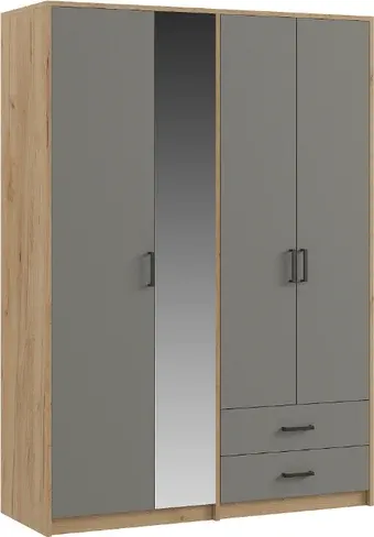 Шкаф распашной Genesis Мебель Svetlana Loft 4 двери (дуб золотой/серый)