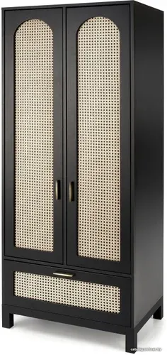 Шкаф распашной Halmar Bali S-1 (черный)