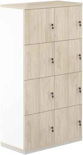 Шкаф распашной Norden 8 ячеек AG.233.WH.WH.AR (белый/белый/акация равелло)