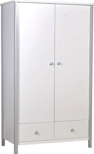 Шкаф распашной Polini Kids Simple двухсекционный с ящиками 0002770.55 (белый/серый)