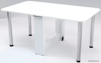 Стол-книга Stoloff Мечта 1600x850 (белый, опоры вкручиваемые, углы закругленные с роликами и ручками)