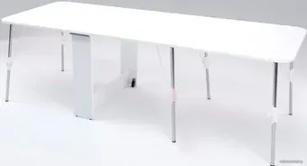 Стол-книга Stoloff Мечта 2280x850 (белый, опоры складные, углы закругленные с роликами и ручками)