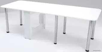 Стол-книга Stoloff Мечта 2280x850 (белый, опоры вкручиваемые, углы закругленные без роликов и ручек)