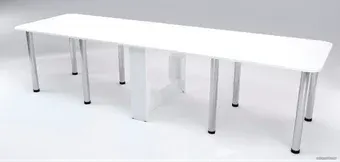 Стол-книга Stoloff Мечта 2960x850 (белый, опоры вкручиваемые, углы закругленные без роликов и ручек)