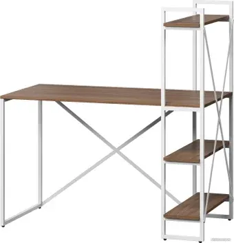 Стол LoftyHome Мальборк Практик-П 1628014 (шимо темный с белым основанием)