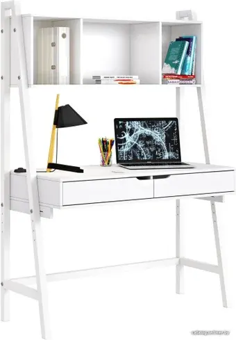 Стол Polini Kids Mirum 1445 с полкой (белый)
