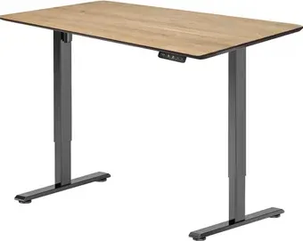 Стол с регулировкой высоты ErgoSmart Wooden Electric Desk Prime 1300х750х27 мм (скошенный край, дуб натуральный/черный)