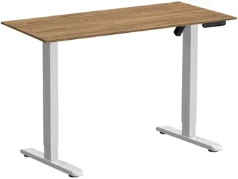 Стол с регулировкой высоты WellDesk Basic 1300x675х18 с электроприводом (белый/дуб канзас коричневый)